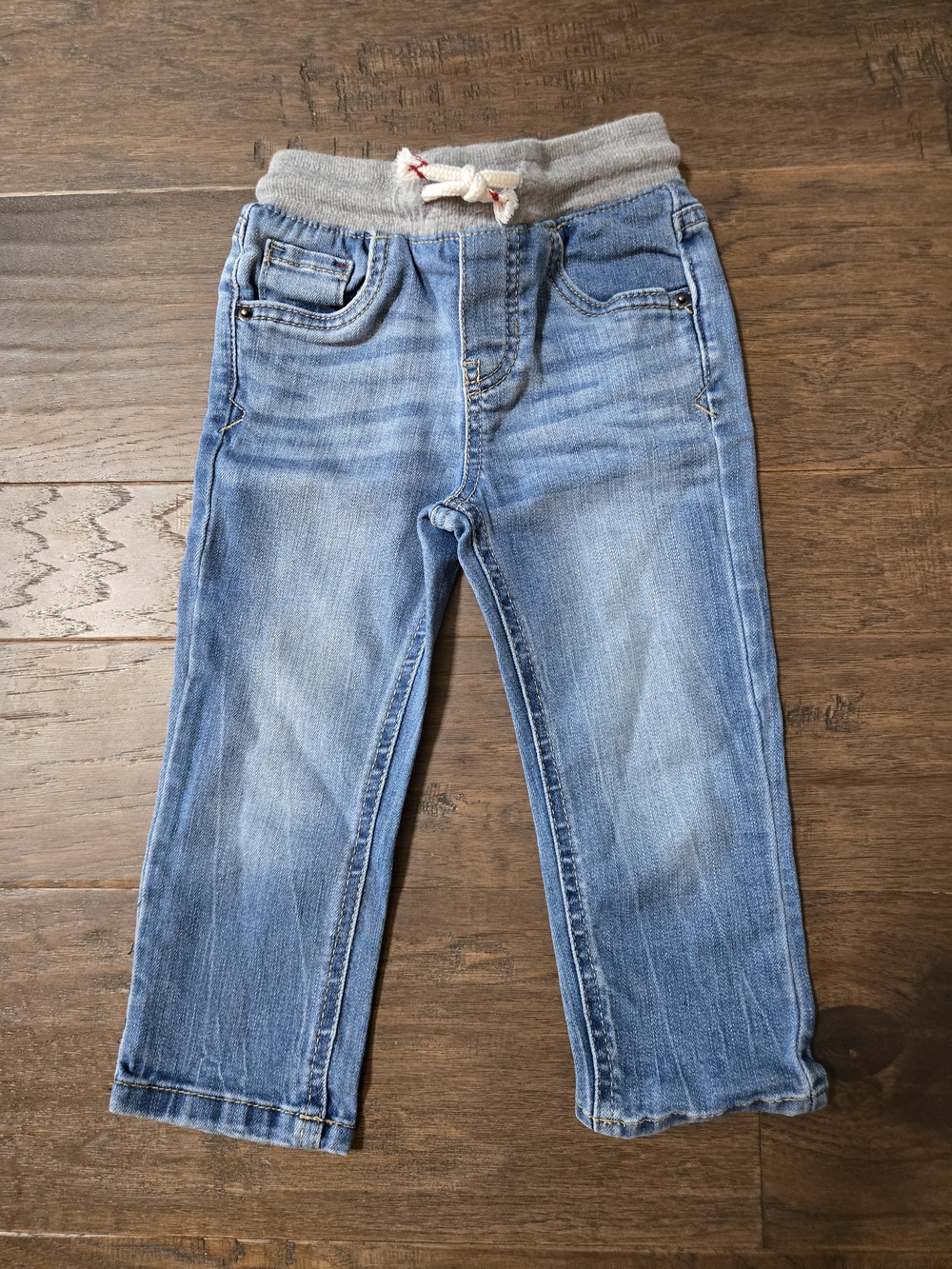 Cat & Jack Light Blue Pull-On Denim Joggers with Gray Waistband